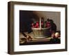 Basket of Blackberries and Raspberries (Oil on Canvas)-Louise Moillon-Framed Premium Giclee Print