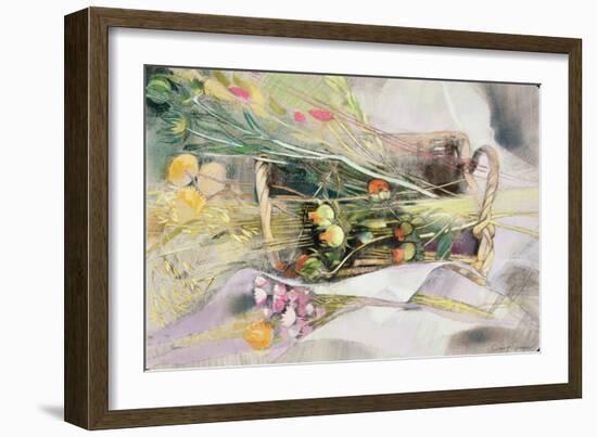 Basket of Dried Flowers-Claire Spencer-Framed Giclee Print