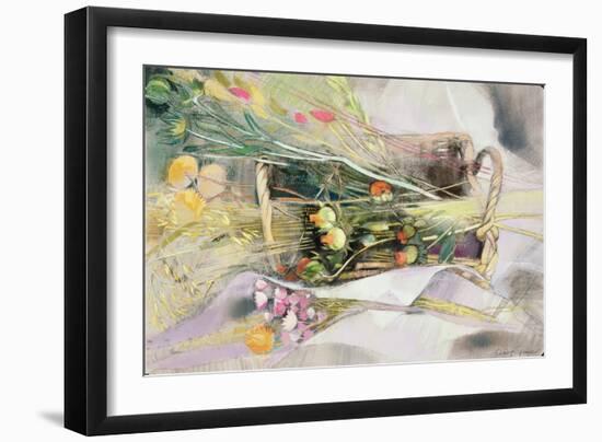 Basket of Dried Flowers-Claire Spencer-Framed Giclee Print