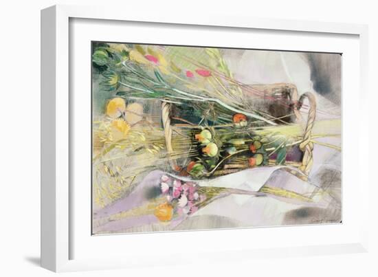 Basket of Dried Flowers-Claire Spencer-Framed Giclee Print