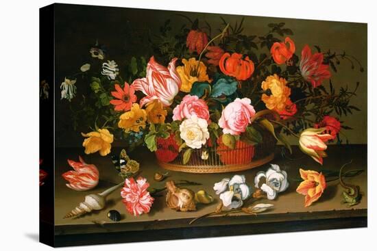 Basket of Flowers, 1625-Balthasar van der Ast-Stretched Canvas