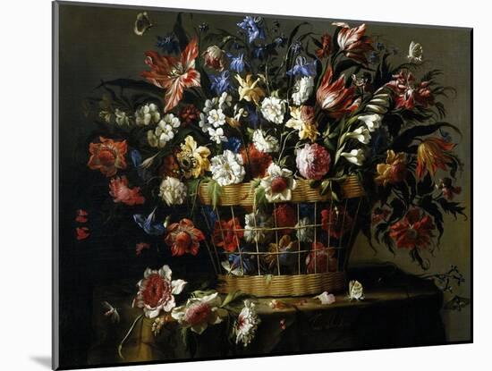 Basket of Flowers, 1668-1670-Juan De Arellano-Mounted Giclee Print