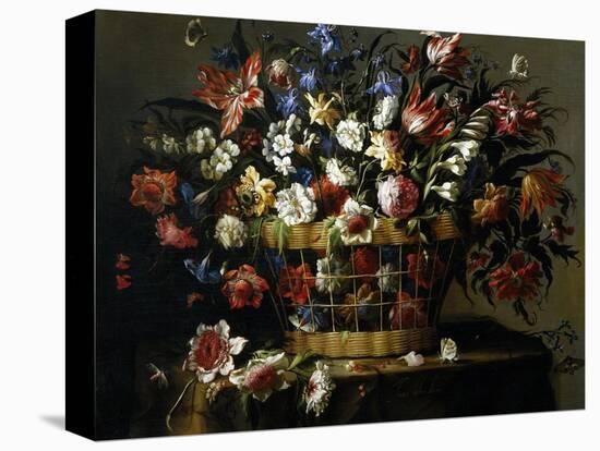 Basket of Flowers, 1668-1670-Juan De Arellano-Stretched Canvas