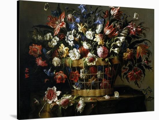 Basket of Flowers, 1668-1670-Juan De Arellano-Stretched Canvas