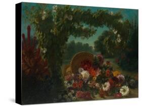 Basket of Flowers, 1848-49-Eugene Delacroix-Stretched Canvas