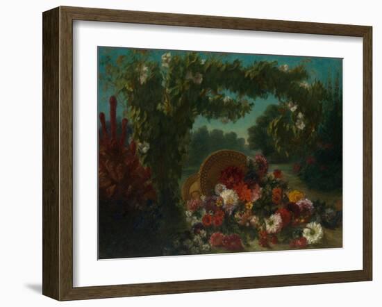 Basket of Flowers, 1848-49-Eugene Delacroix-Framed Giclee Print