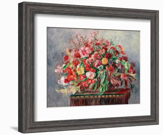 Basket of Flowers; Corbeille De Fleurs, 1890 (Oil on Canvas)-Pierre Auguste Renoir-Framed Giclee Print