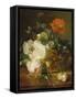 Basket of Flowers. (Undated)-Jan van Huysum-Framed Stretched Canvas