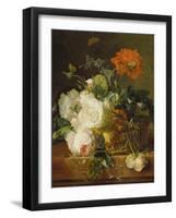 Basket of Flowers. (Undated)-Jan van Huysum-Framed Giclee Print