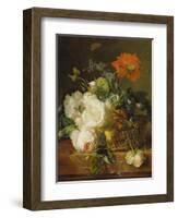 Basket of Flowers. (Undated)-Jan van Huysum-Framed Giclee Print