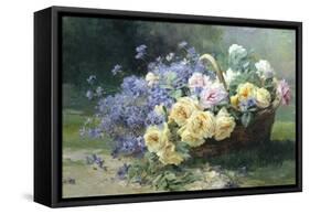 Basket of Flowers-Albert Tibulle de Furcy Lavault-Framed Stretched Canvas