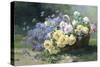 Basket of Flowers-Albert Tibulle de Furcy Lavault-Stretched Canvas