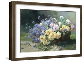 Basket of Flowers-Albert Tibulle de Furcy Lavault-Framed Giclee Print