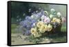 Basket of Flowers-Albert Tibulle de Furcy Lavault-Framed Stretched Canvas