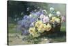 Basket of Flowers-Albert Tibulle de Furcy Lavault-Stretched Canvas