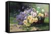 Basket of Flowers-Albert Tibule Furcy de Lavault-Framed Stretched Canvas