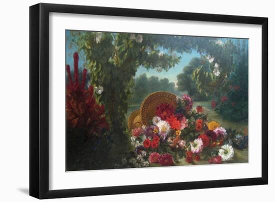 Basket of Flowers-Eugene Delacroix-Framed Art Print