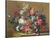 Basket of Flowers-Jean-Baptiste Monnoyer-Stretched Canvas