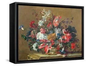 Basket of Flowers-Jean-Baptiste Monnoyer-Framed Stretched Canvas