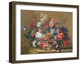 Basket of Flowers-Jean-Baptiste Monnoyer-Framed Giclee Print