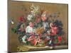 Basket of Flowers-Jean-Baptiste Monnoyer-Mounted Giclee Print