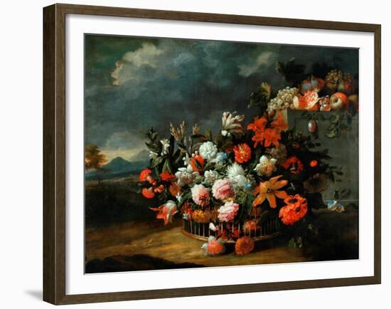 Basket of Flowers-Jean-Baptiste Monnoyer-Framed Giclee Print