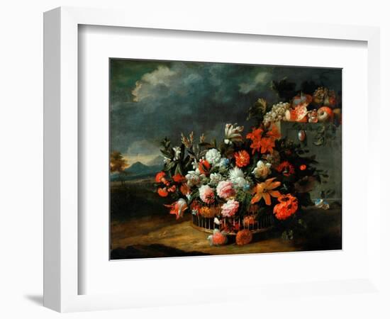 Basket of Flowers-Jean-Baptiste Monnoyer-Framed Giclee Print