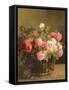 Basket of Flowers-Hans Looscher-Framed Stretched Canvas