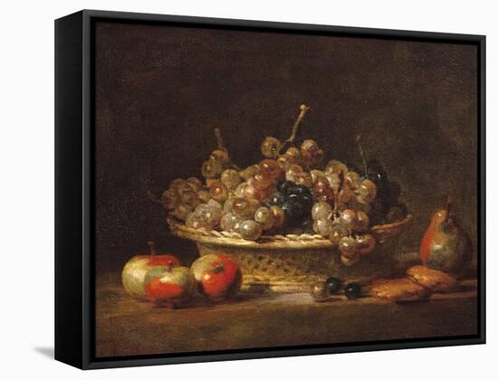 Basket of Grapes, 1765-Jean-Baptiste Simeon Chardin-Framed Stretched Canvas