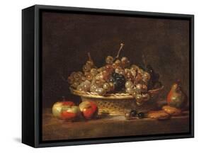 Basket of Grapes, 1765-Jean-Baptiste Simeon Chardin-Framed Stretched Canvas