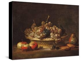 Basket of Grapes, 1765-Jean-Baptiste Simeon Chardin-Stretched Canvas