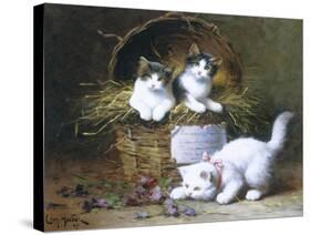 Basket of Mischief-Leon Charles Huber-Stretched Canvas