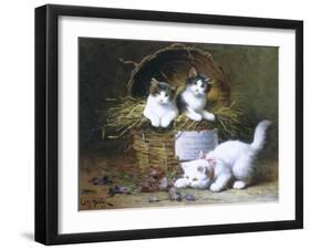 Basket of Mischief-Leon Charles Huber-Framed Giclee Print