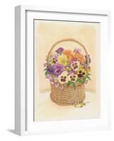 Basket of Pansies, 1998-Linda Benton-Framed Giclee Print