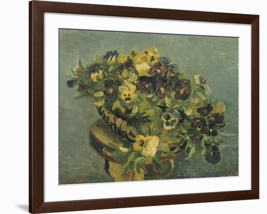 Basket of Pansies on a Small Table, 1887-Vincent van Gogh-Framed Giclee Print