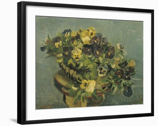 Basket of Pansies on a Small Table, 1887-Vincent van Gogh-Framed Giclee Print