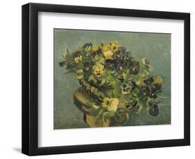 Basket of Pansies on a Small Table, 1887-Vincent van Gogh-Framed Premium Giclee Print