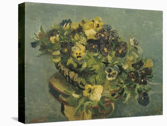 Basket of Pansies on a Small Table, 1887-Vincent van Gogh-Stretched Canvas