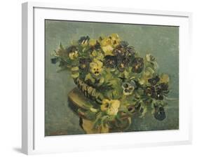 Basket of Pansies on a Small Table, 1887-Vincent van Gogh-Framed Giclee Print