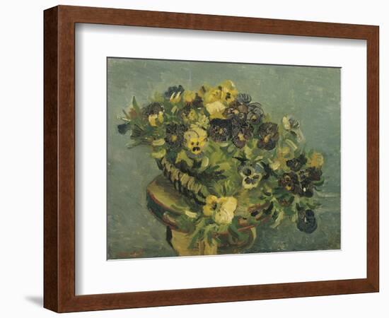 Basket of Pansies on a Small Table, 1887-Vincent van Gogh-Framed Giclee Print