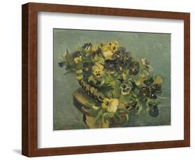 Basket of Pansies on a Small Table, 1887-Vincent van Gogh-Framed Giclee Print