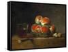 Basket of Peaches-Jean-Baptiste Simeon Chardin-Framed Stretched Canvas