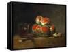 Basket of Peaches-Jean-Baptiste Simeon Chardin-Framed Stretched Canvas