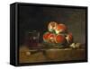 Basket of Peaches-Jean-Baptiste Simeon Chardin-Framed Stretched Canvas