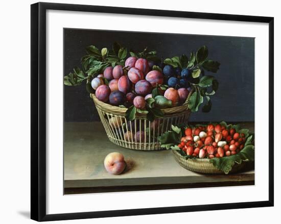 Basket of Plums and Basket of Strawberries, 1632-Louise Moillon-Framed Giclee Print