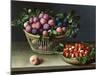 Basket of Plums and Basket of Strawberries, 1632-Louise Moillon-Mounted Giclee Print