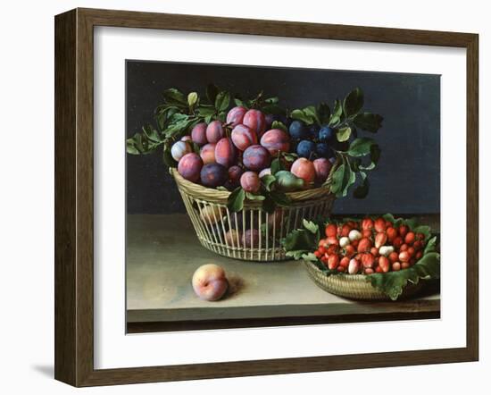 Basket of Plums and Basket of Strawberries, 1632-Louise Moillon-Framed Giclee Print