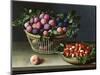 Basket of Plums and Basket of Strawberries, 1632-Louise Moillon-Mounted Giclee Print