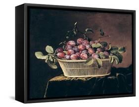 Basket of Plums-Pierre Dupuis-Framed Stretched Canvas