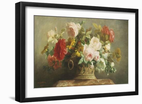 Basket of Pretty Flowers-Jean-Marie Regnier-Framed Giclee Print